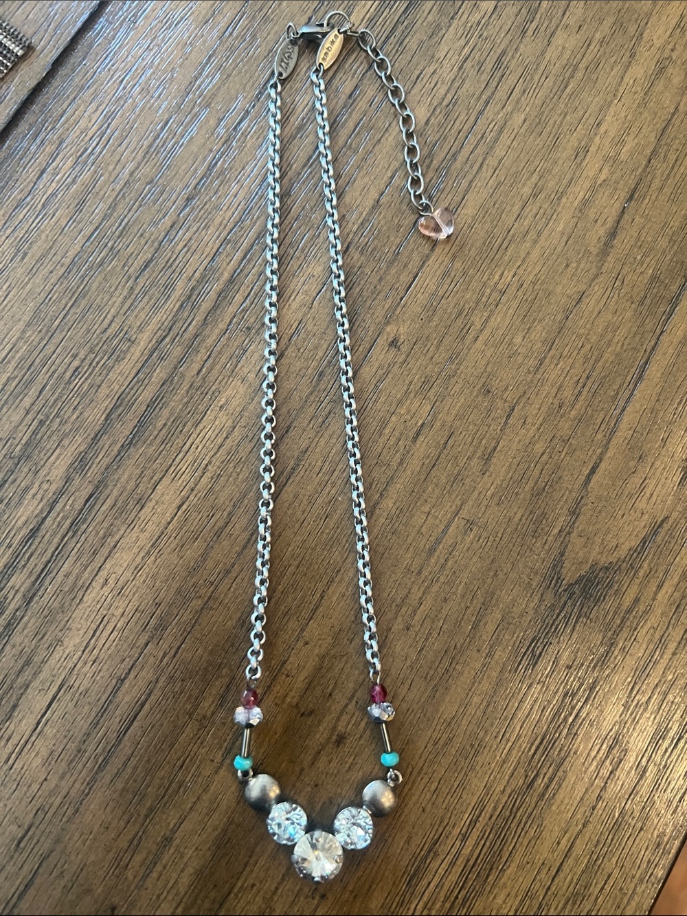 Authentic Sabika S17 Swarovski crystal necklace silver